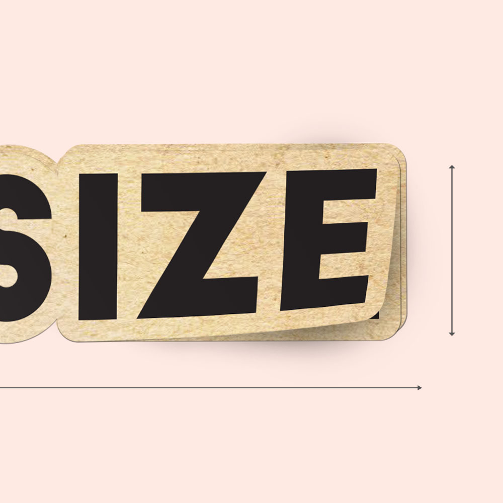 Kraft Sticker Size